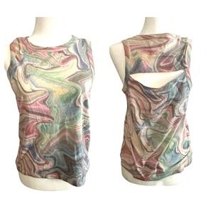 NWOT CHASER Revolve Recycled Vintage Jersey Slit Back Hi Lo Muscle Tank - Small